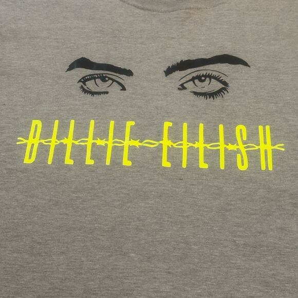 BiLLIE ELLISH T-Shirt SS  GRAY NEON YELLOW GRAPHIC DESiGN MEDIUM NEW - Picture 3 of 5